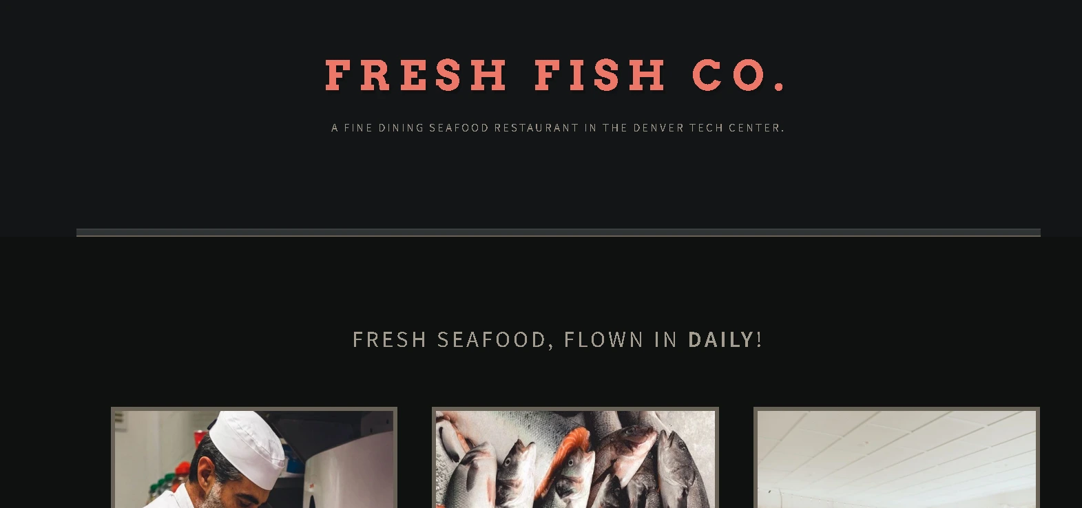 Image of home page for Fresh Fish Company